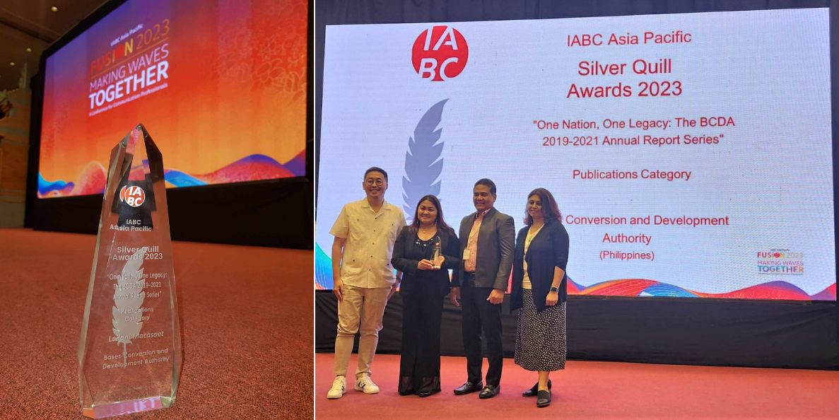 Silver Quill Award trophy received by BCDA representatives