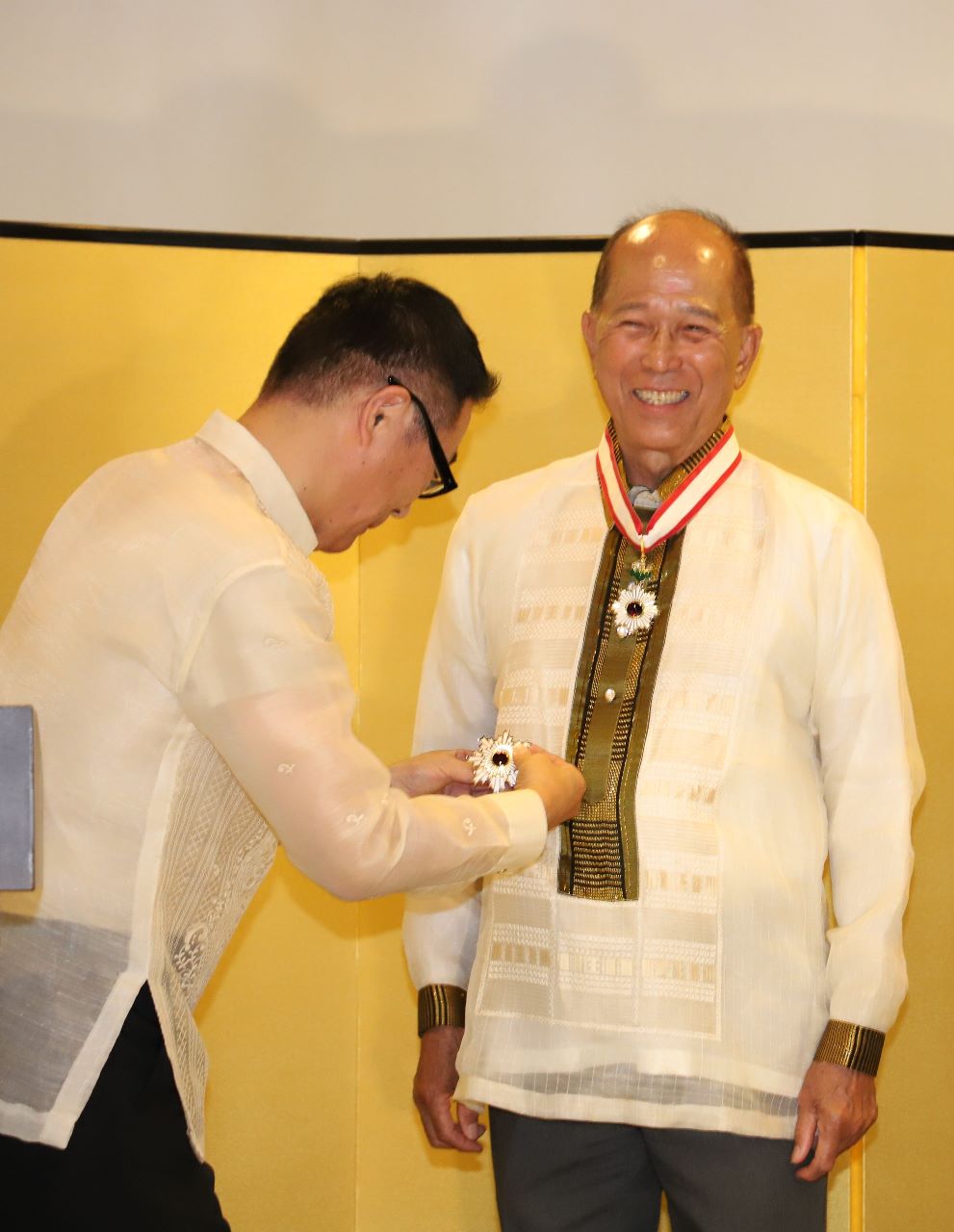 Former Secretary of National Defense and current BCDA Chairman Delfin Lorenzana was conferred The Order of the Rising Sun Gold and Silver Star by Japanese Ambassador Koshikawa Kazuhiko