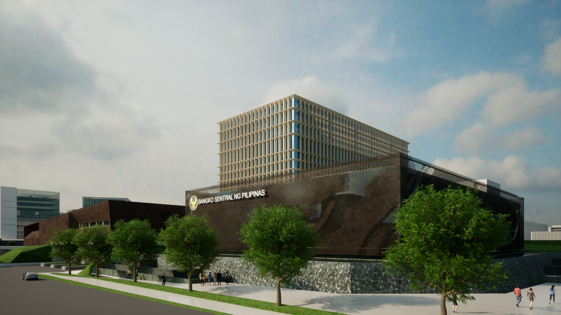 Bangko Sentral ng Pilipinas Security Complex in New Clark City. BCDA architectural render